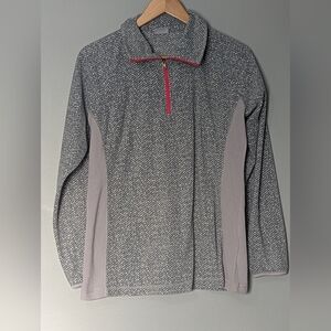Columbia Trail Performance 1/4 Zip Fleece Pullover Grey Herringbone Women's XL